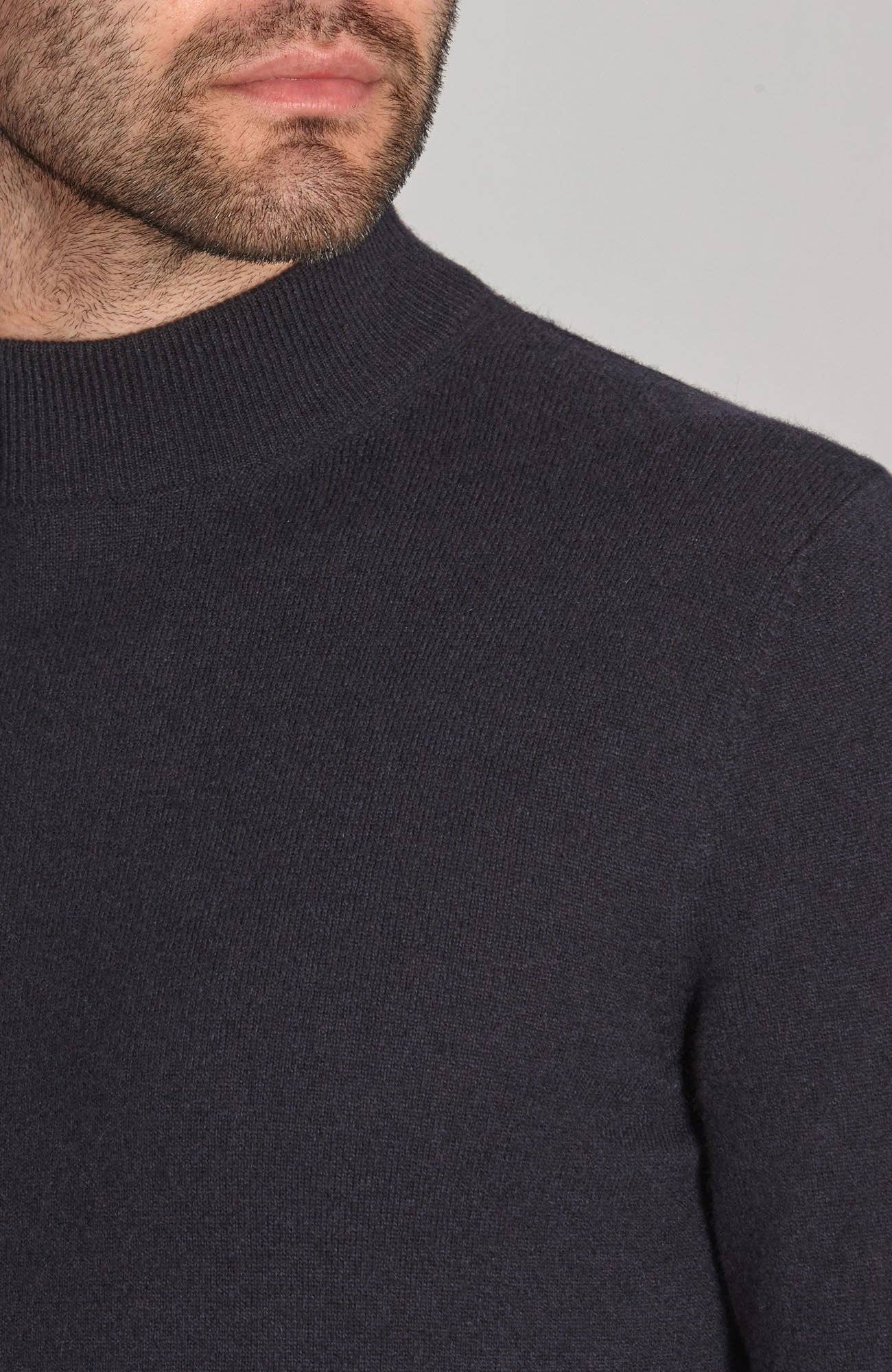 Paul James Knitwear - Wholesale Knit Sweater - Men's - Mens Lightweight Merino Cashmere Mock Turtle Neck Jumper1