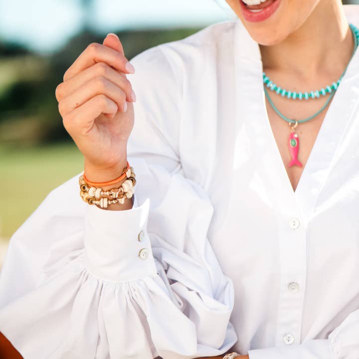 Läderfiskhalsband - Rosa Fisk för wholesale av Smith and Co. Design