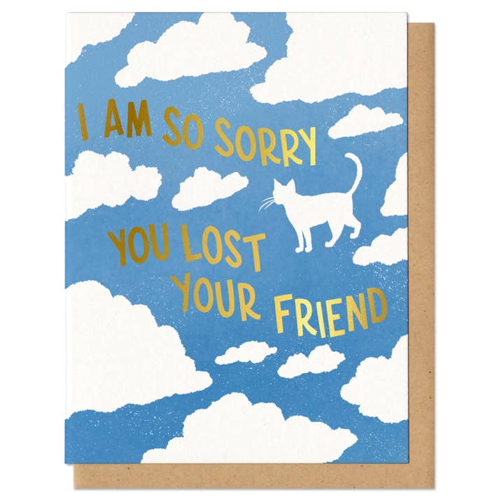 Sorry You Lost Your Friend (Cat) Greeting Card for wholesale by Frog & Toad Press