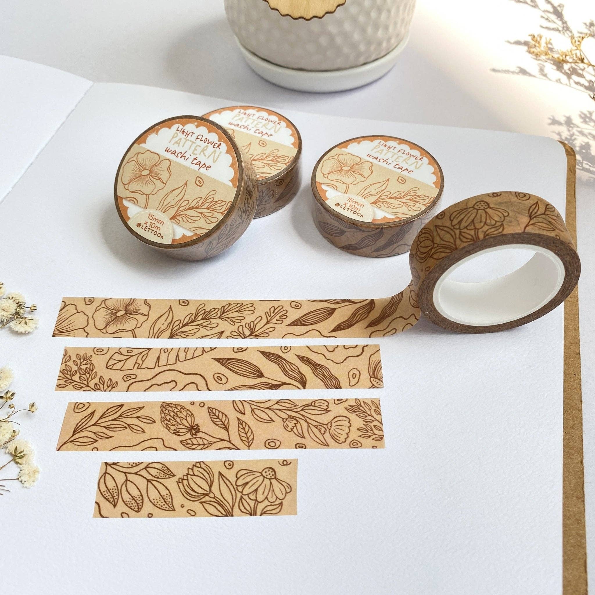 Lettoon – Großhandel Washi-Tape – Washi-Tape - Leichtes Blumenmuster5