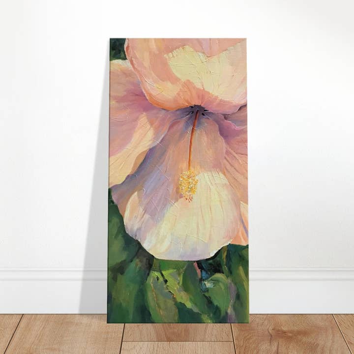 'Ibisco Rosa' Stampa d'Arte Floreale I 16x32 pollici su Tela I Opera Originale dell'Artista Americana Barbara Cleary | Barbara Cleary Designs per la vendita all'ingrosso da parte di Barbara Cleary Designs