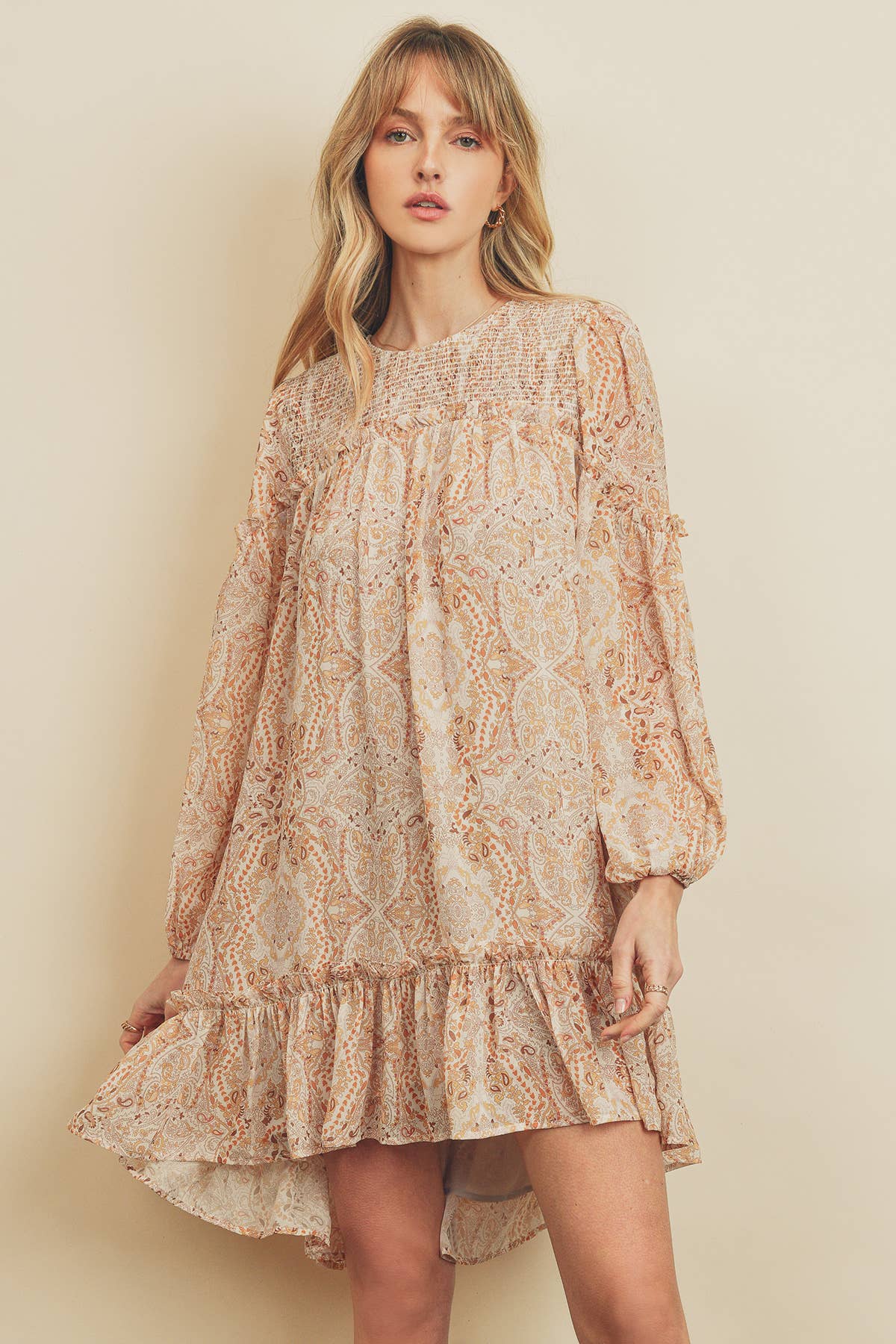 MIMOSA FD8208 Vestido con vuelo fruncido de destino de venta al por mayor en Faire0