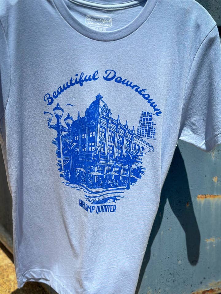 Pacific Blue San Diego Gaslamp Quarter Vintage Tee for wholesale on Faire