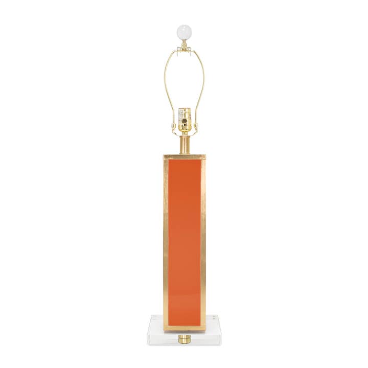 Couture Lamps - Venta al por mayor Lámparas decorativas/de escritorio - Lámpara de mesa Blair, naranja/dorada (solo base, arpa y acabado)