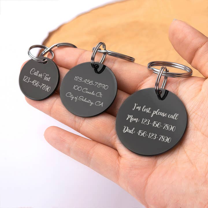 Anavia - Wholesale Pet Identification Tag - Cat/Dog - Engravable Round Flower Stainless Steel Pet Id Dog Tag12