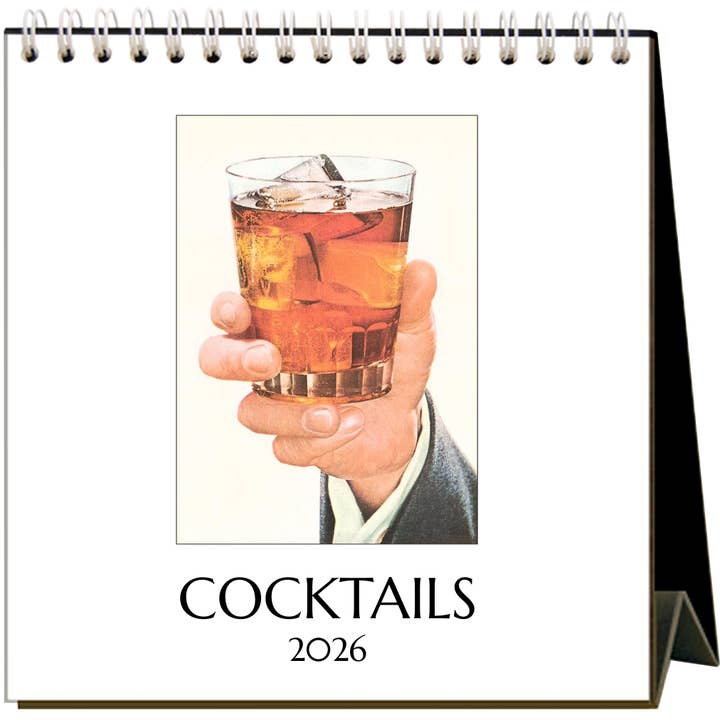 Cocktails 2026 Desk Calendar for wholesale by Found Image Press