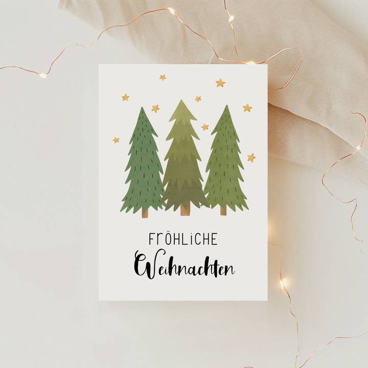 Christmas card Christmas tree winter forest star greeting card - Pos for wholesale by Tilda&Theo
