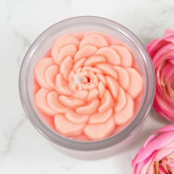 Ranunculus Flower Candle, Eco-Friendly Candle-multiple sizes for wholesale by Multifaceted™ Artisan Candles