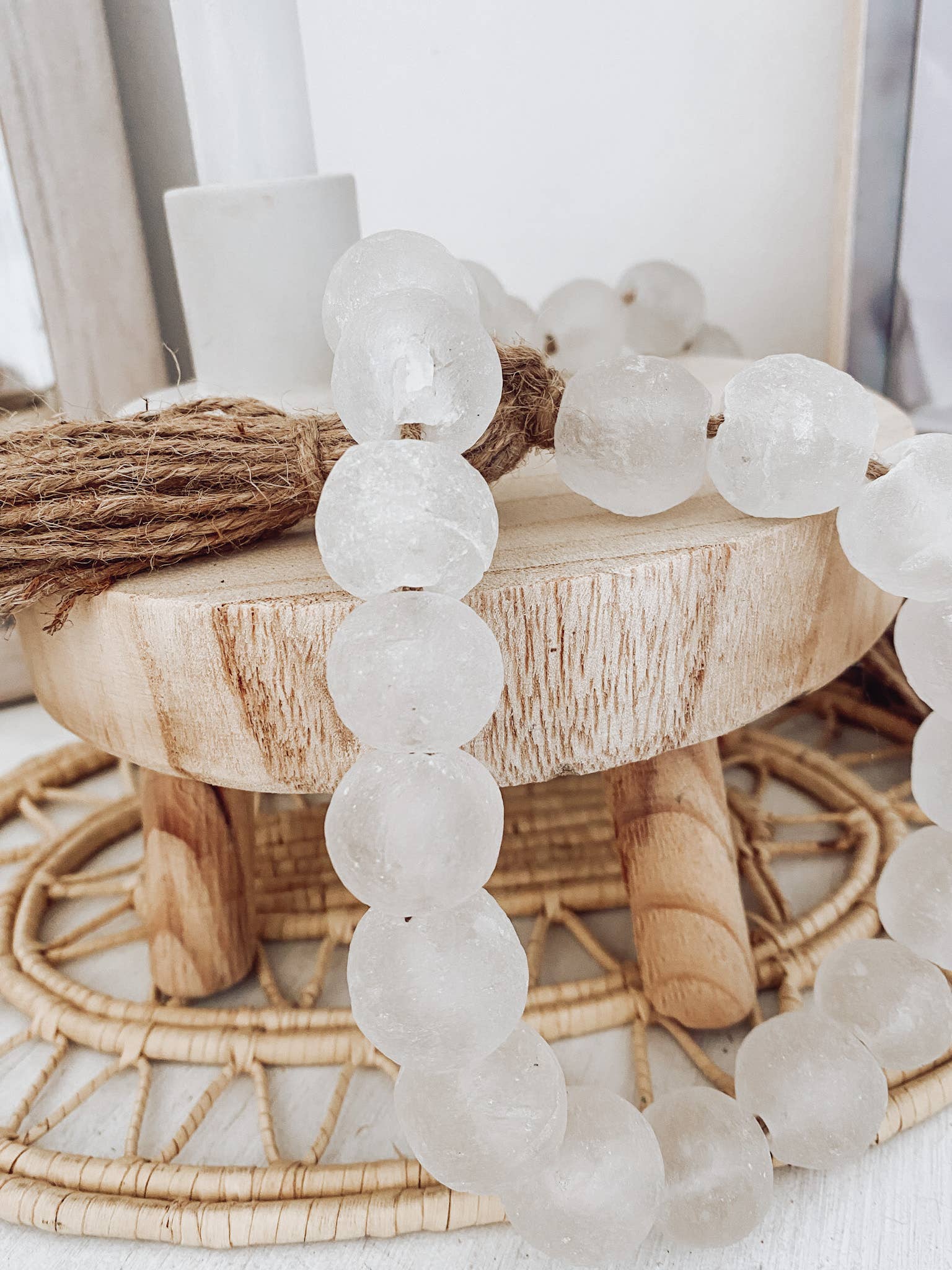 Simply Styled Art - Wholesale Bunting/Garland - Glass Garland White Clear Sea Glass1