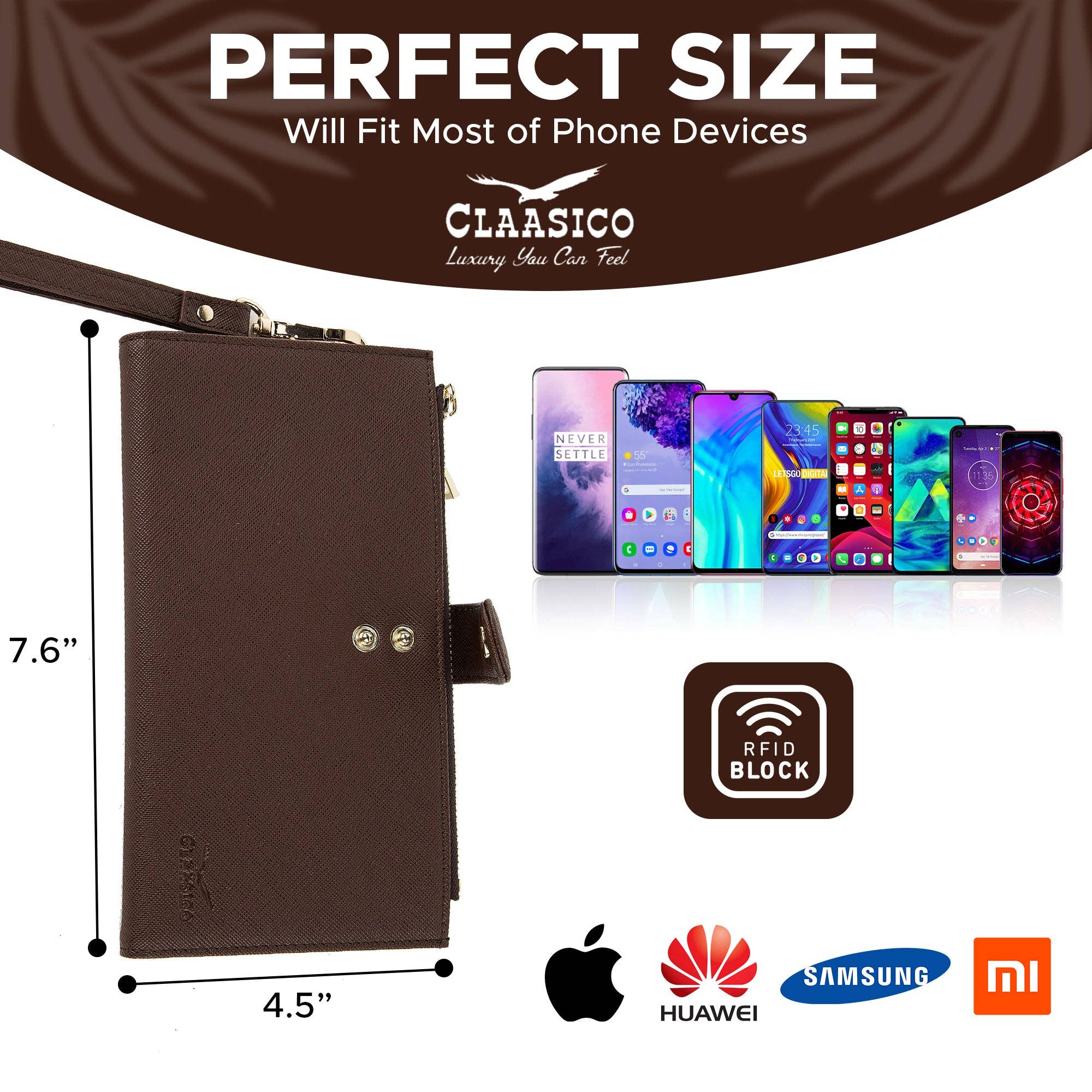 Claasico - Wholesale Phone Wallet - Women's - Women’s RFID wristlet wallet phone holder25