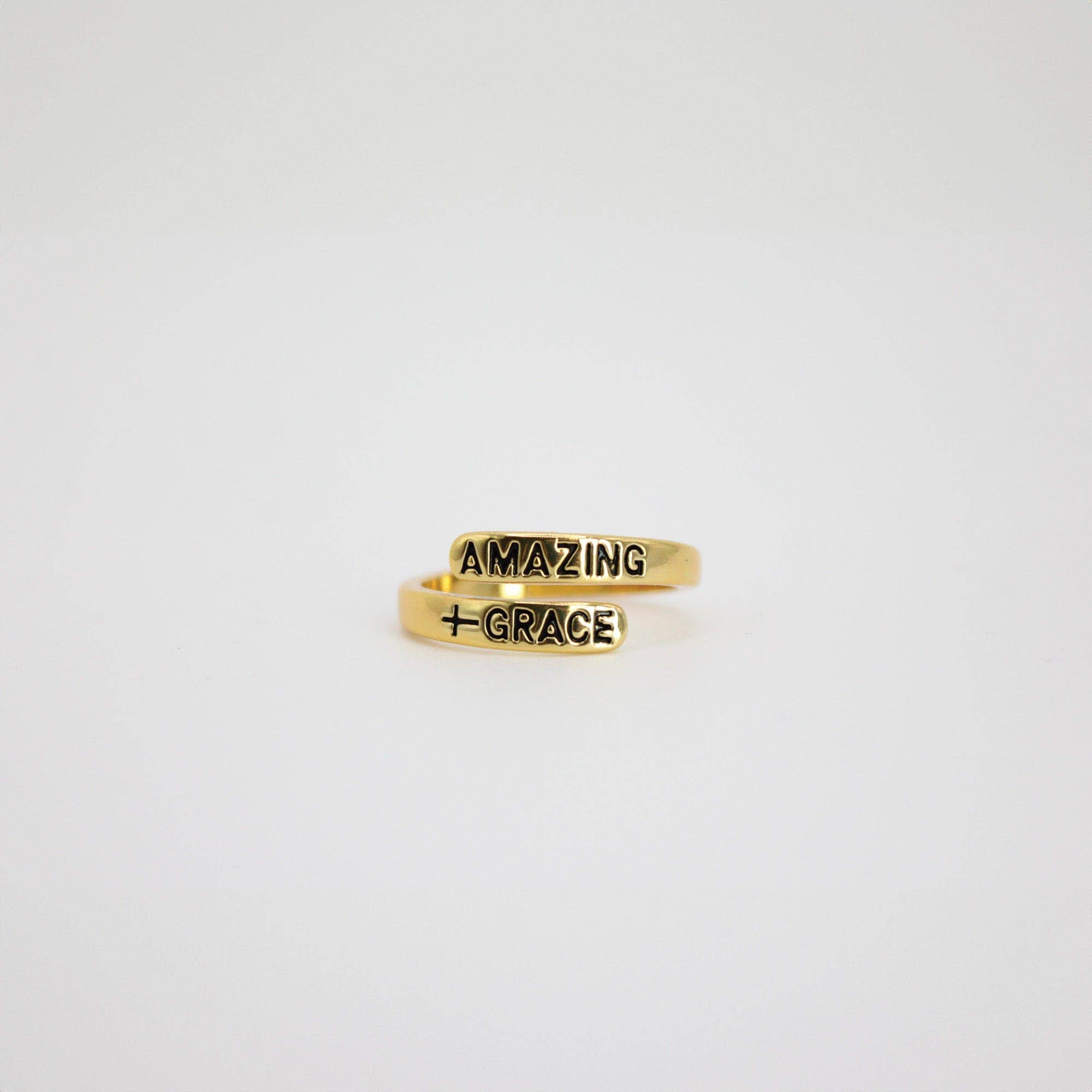 Amazing Grace Gold Plated Brass Ring for wholesale on Faire1