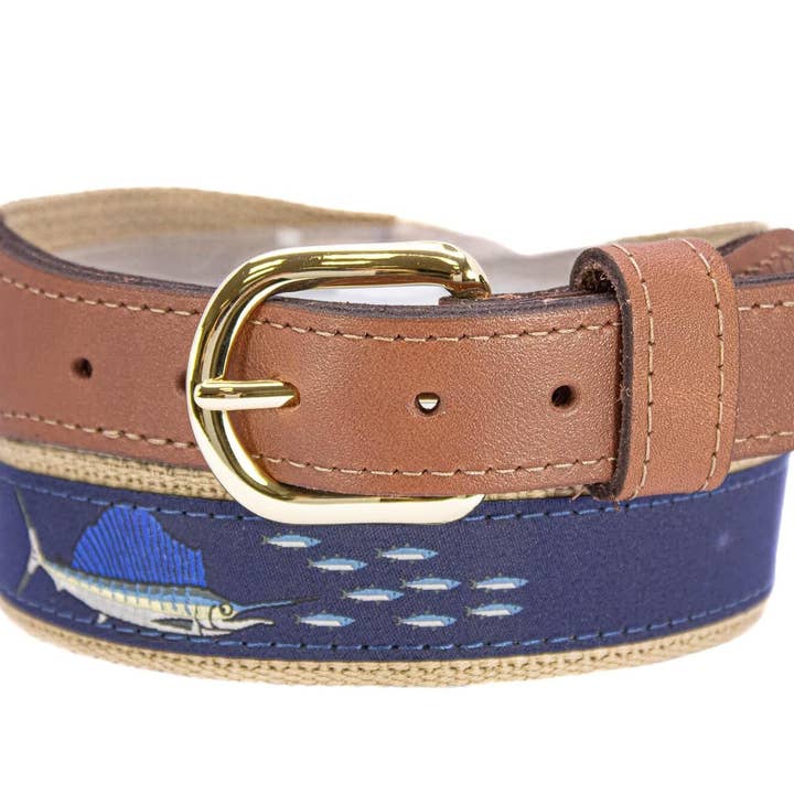 Buff Sailfish Men's Woven Ribbon Belt for wholesale on Faire2