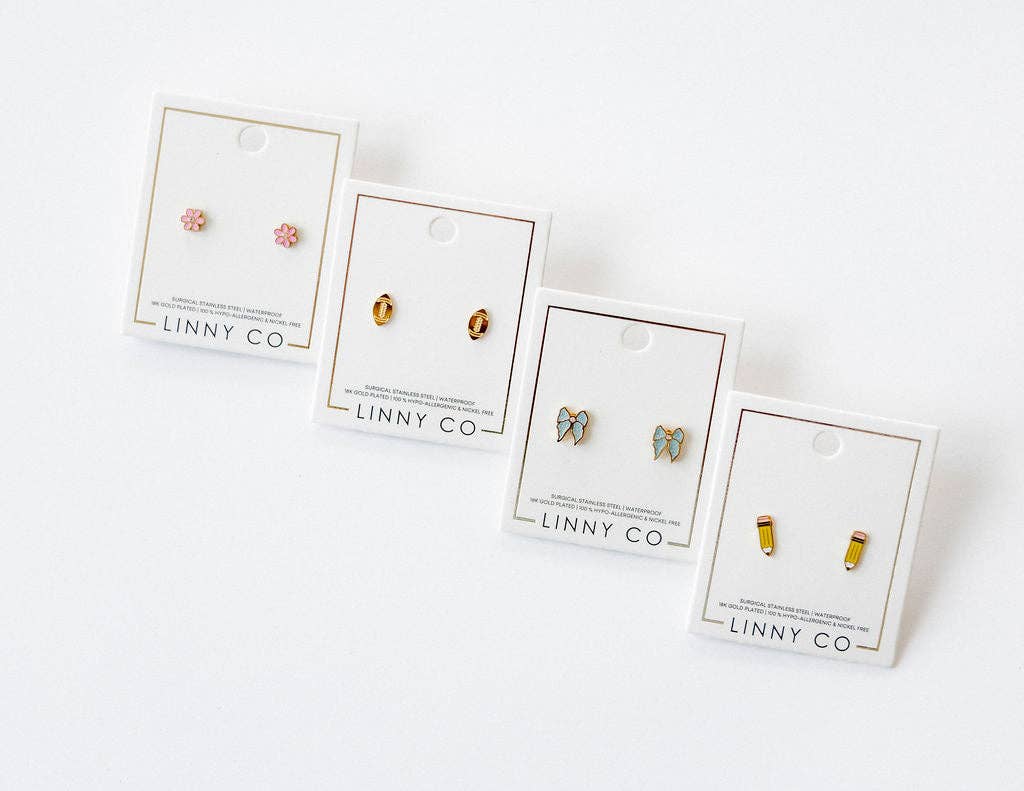 LINNY CO - Wholesale Stud/Post Earrings - Screwback Stud Earrings - Football12