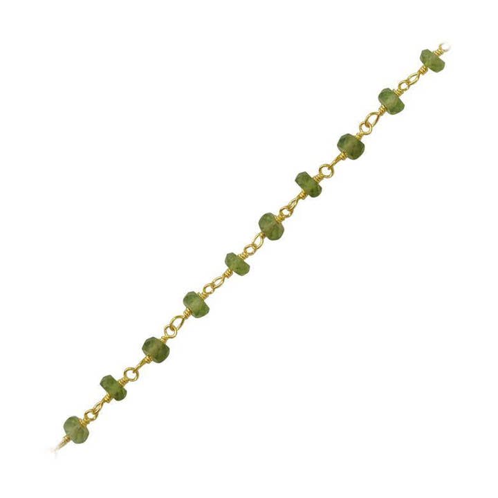CHG-204-PR 18K Gold Overlay Beading & Extender Peridot Chain por atacado de Bali Designs