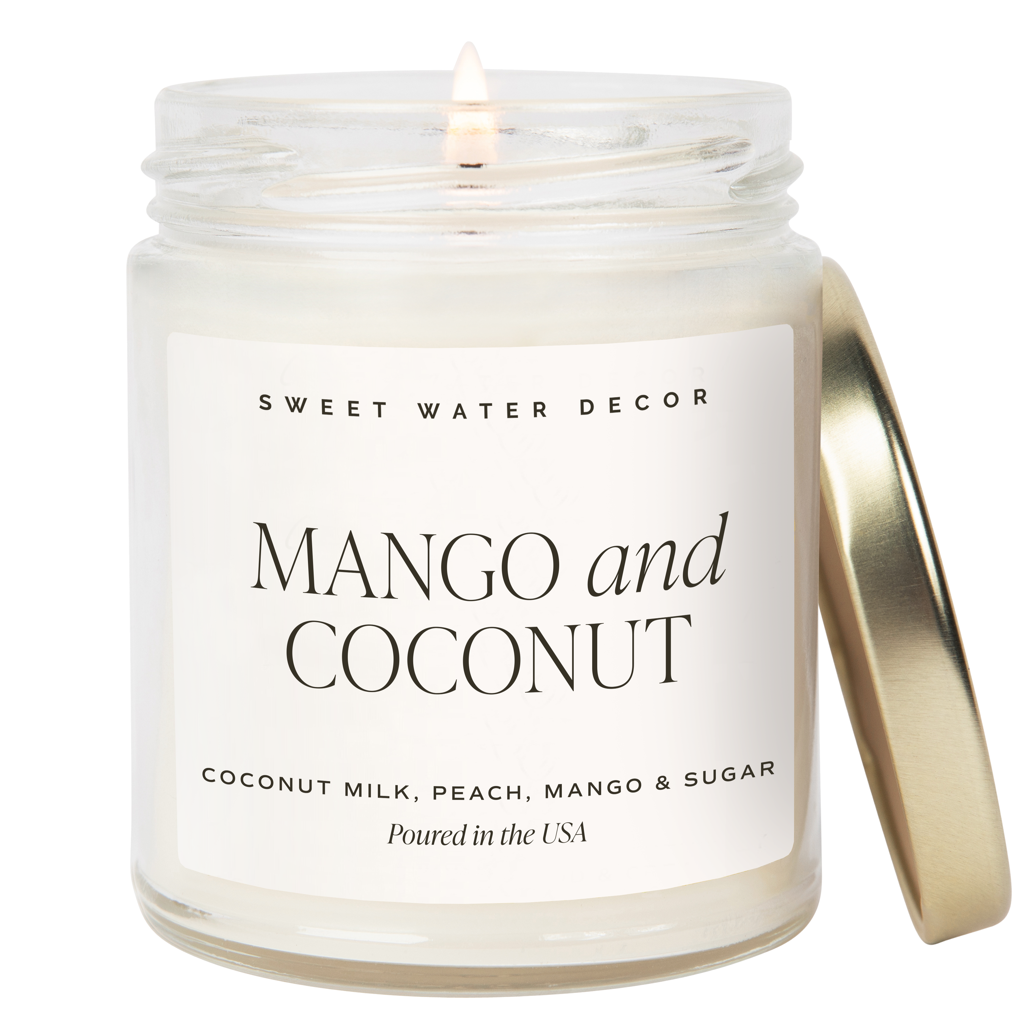 Sweet Water Decor - Wholesale Jar/Filled Candle - Mango and Coconut 9 oz Soy Candle - Home Decor & Gifts7