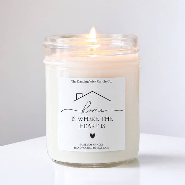 Home is Where the Heart Is Soy Candle / Warm Wishes Scent for wholesale by THE DANCING WICK CANDLES
