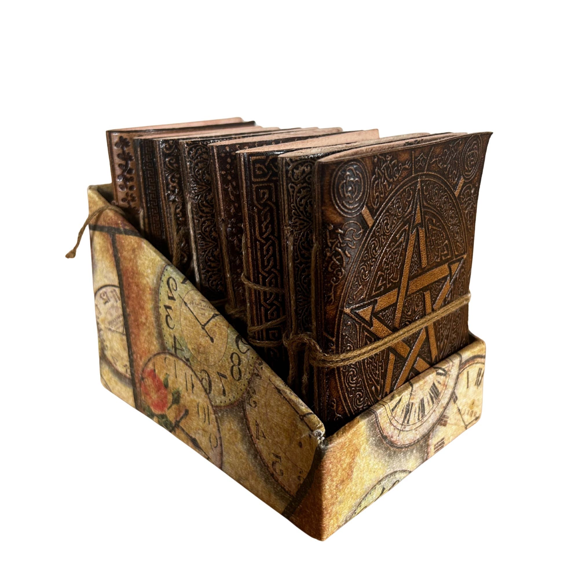 AW Artisan - Wholesale Journal/Diary - 8x Medium Assorted Esoteric Leather Notebooks - Display0