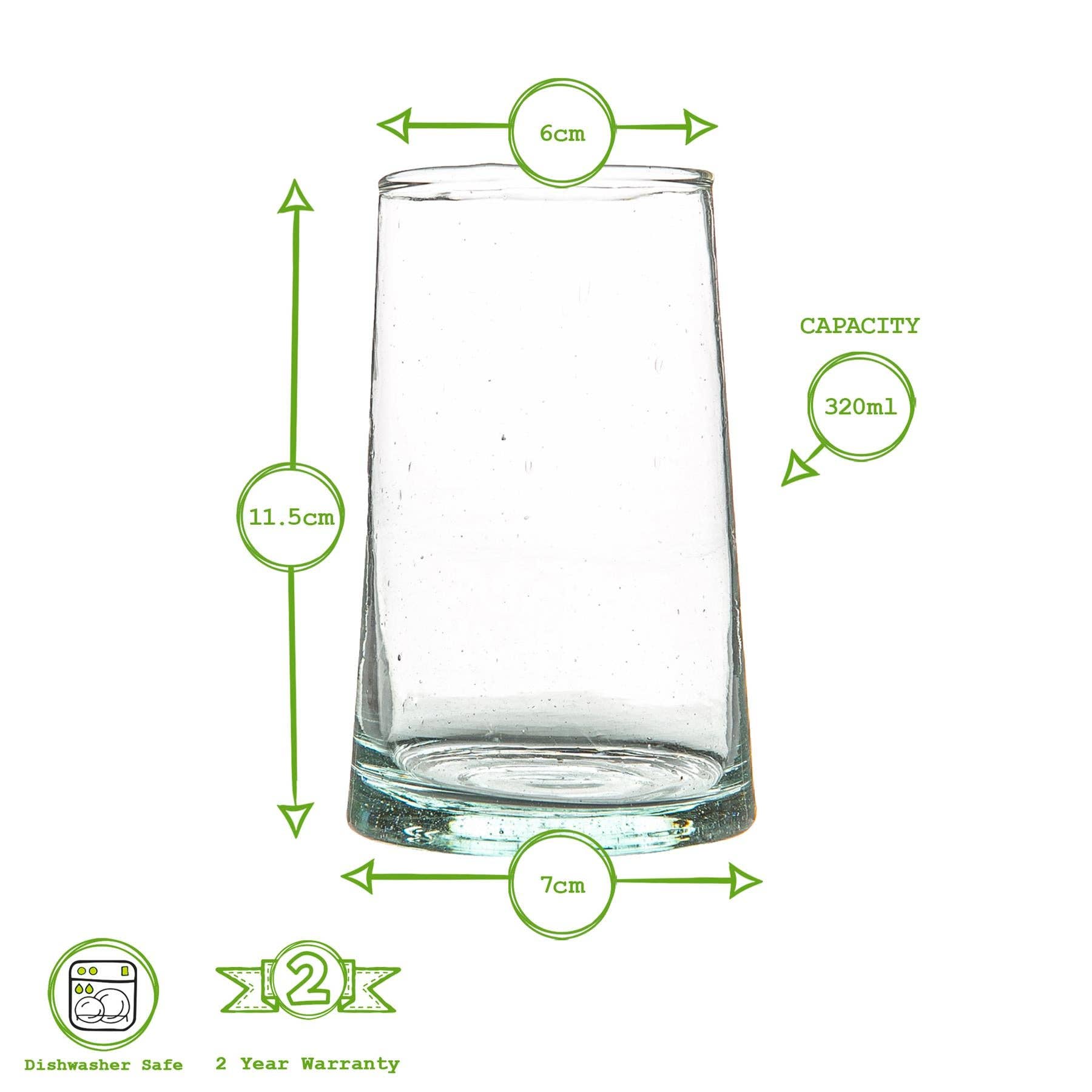 Rinkit Ltd - Wholesale Drinking Glass/Cup - Nicola Spring Merzouga Recycled Highball Glass 320ml Clear4