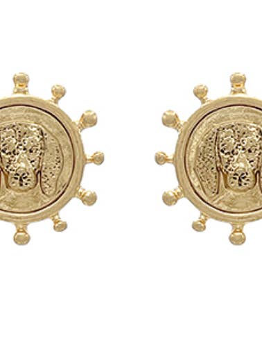 Smokey Dog Coin Earrings for wholesale by Grace Ann Designs