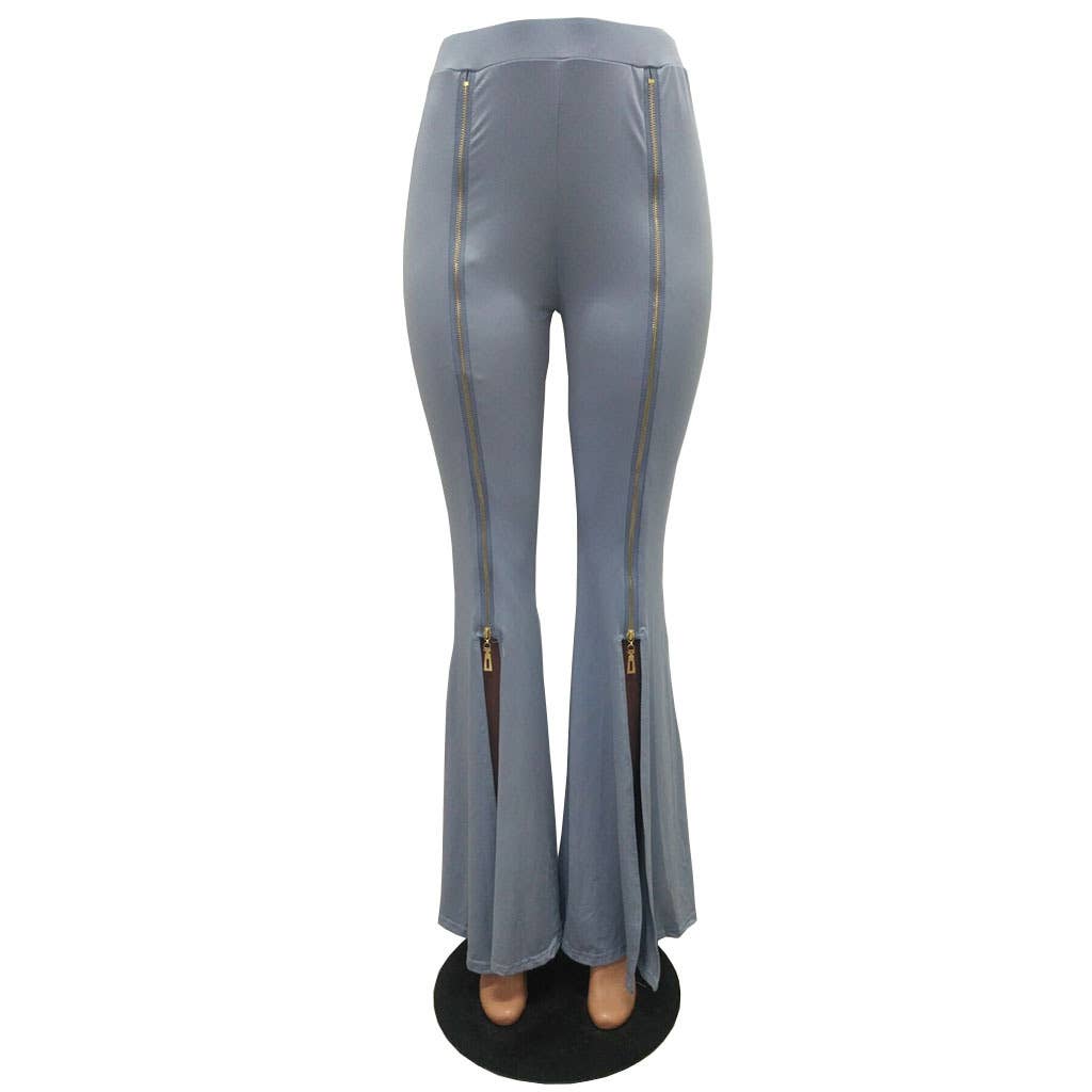 HIDDENBRAND - Wholesale Pants - Women's - Slim zip-up flared pants0