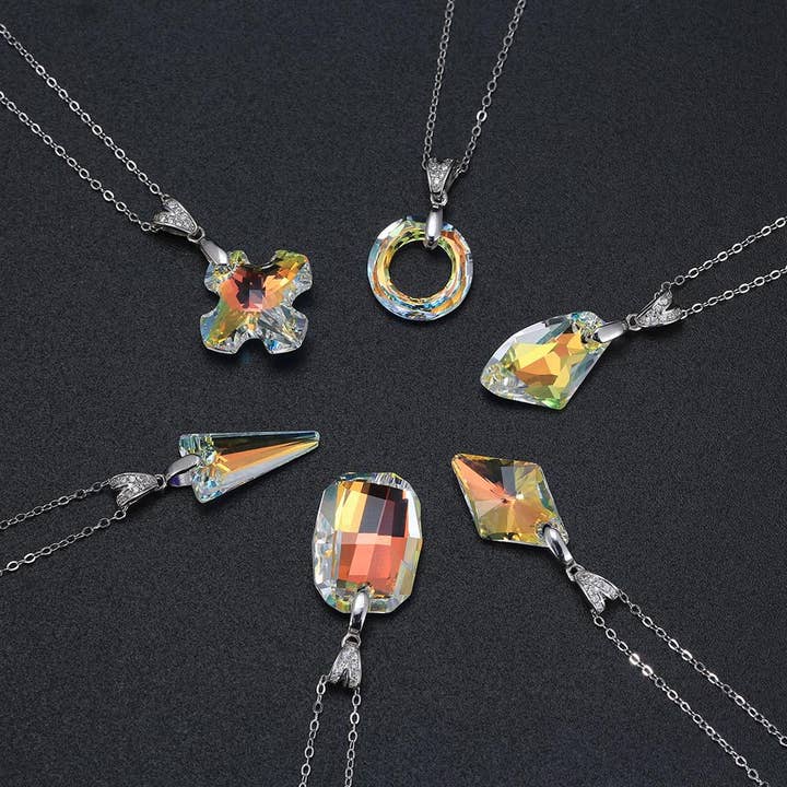 S925 sterling zilveren Aurora-kristallen ketting voor wholesale door Gioiellin - S925 Silver Jewelry