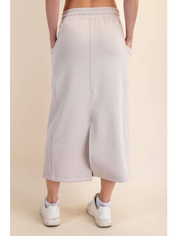 Sunday Morning - Wholesale Skirt - Women's - S327037- RELAXED FIT MODAL SCUBA LONG SKIRT2
