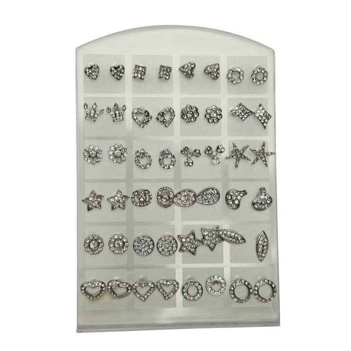 Oorbel - Display 24 paar - Zilver voor wholesale door Western Fashion