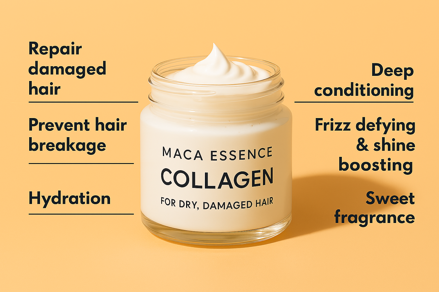 Beautique Goals - Wholesale Hair Mask - Maca Essence Collagen Mask for Dry Damaged Hair0