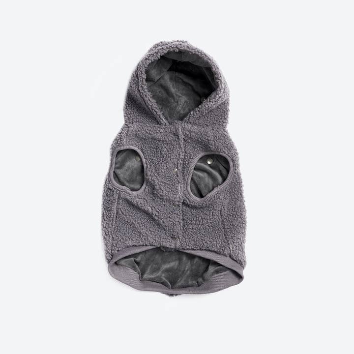 Spark Paws - Vente Veste – chien - Veste en teddy sherpa pour chien - gris1