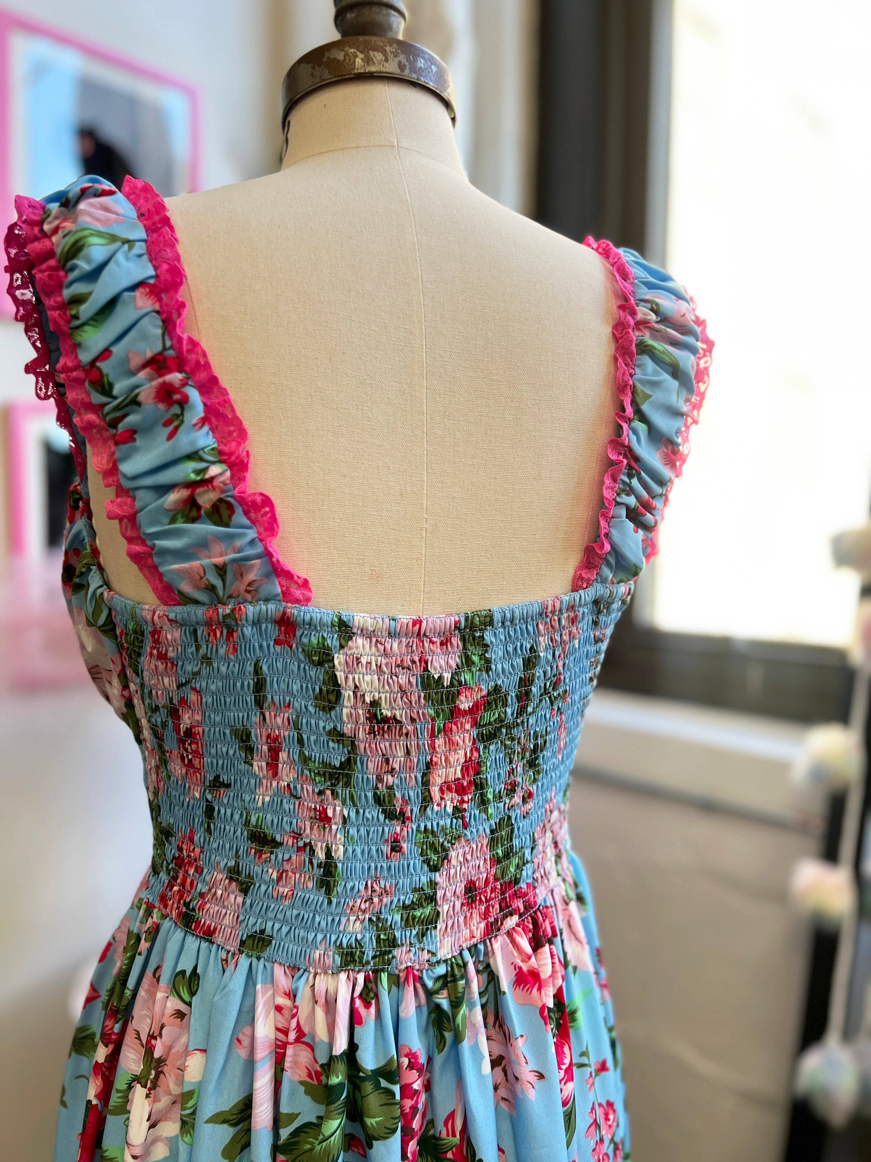 Wax Poetic Clothing - Wholesale Dress - Women's -  Cosette Maxi Dress in Pink Rose Print4