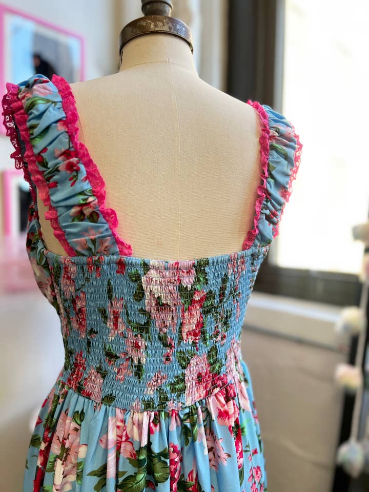 Wax Poetic Clothing - Wholesale Dress - Women's - Cosette Maxi Dress in Pink Rose Print4