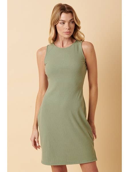 mittoshop - Vendita all'ingrosso Vestito - Donna - MINI ABITO A CANOTTA IN MAGLIA A COSTINE D173619