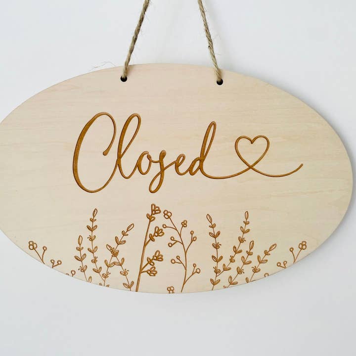 Timber Tinkers - Wholesale Sign - Open & Closed Floral Sign2