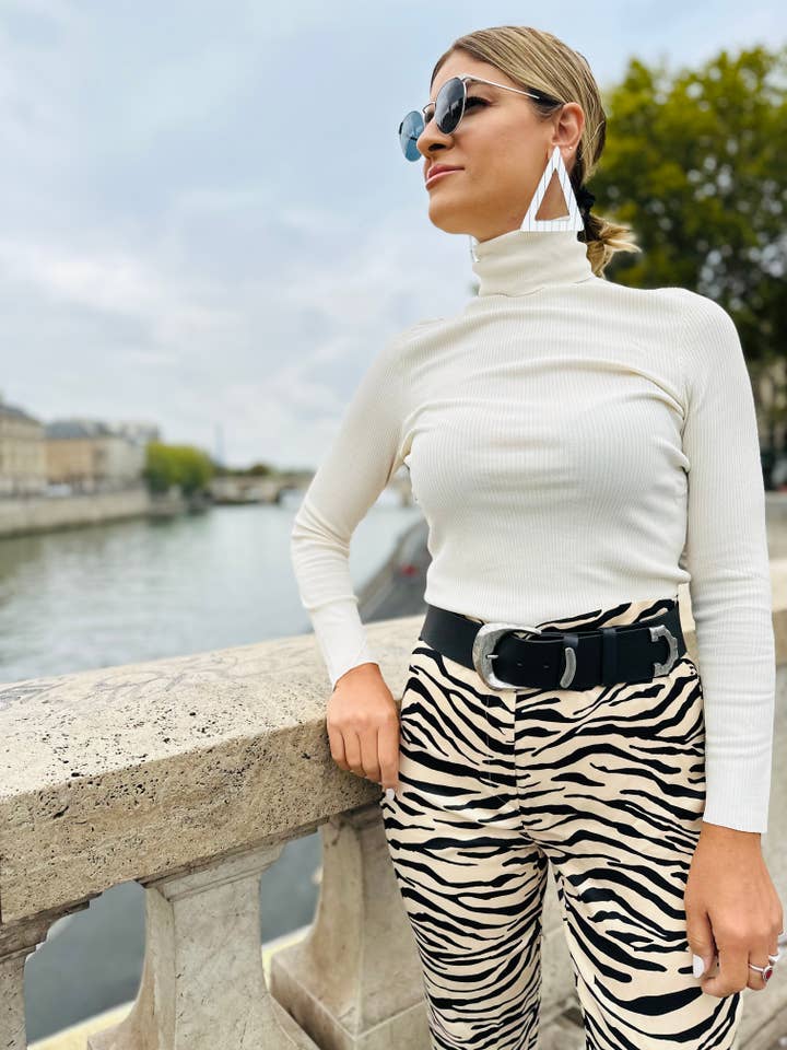 Ceinture large femme, boucles de ceinture en cuir noir - luxe bohème pour la vente par Christina Christi