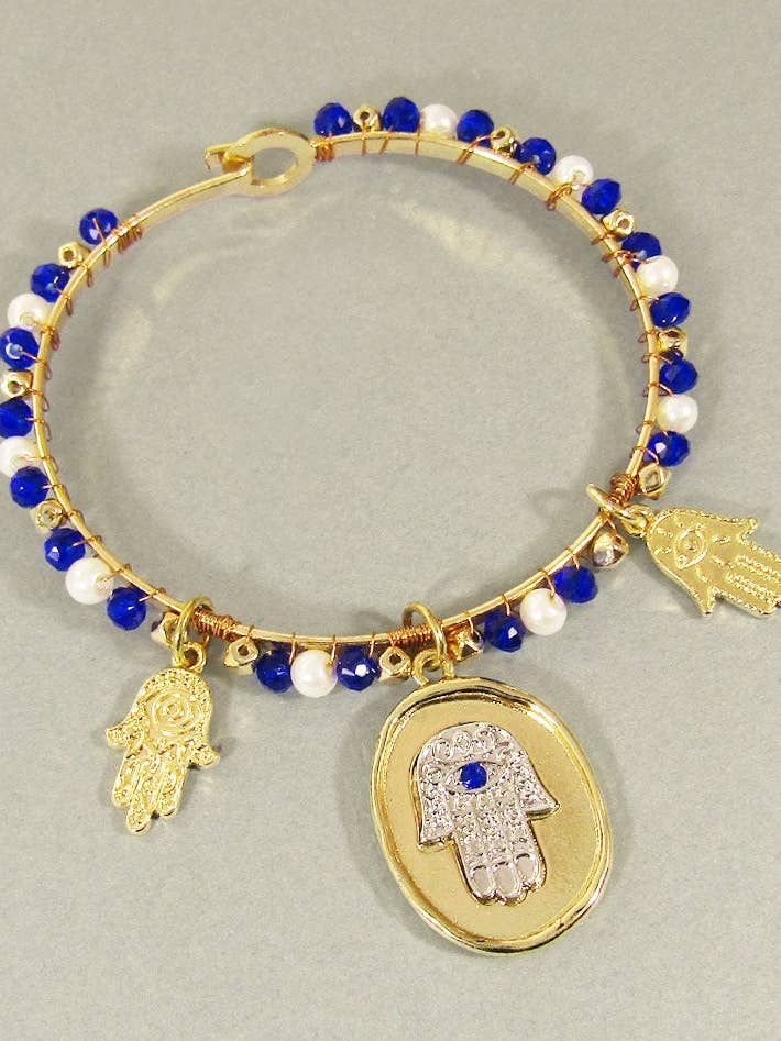 Stenet Hamsa perle Wired Armbånd for engroshandel hos TheTizana