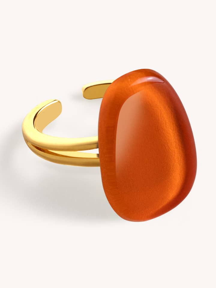 Bague en forme de pétale — Orange vif pour la vente par Garda