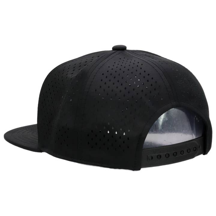 Cap Zone - Wholesale Flat Brim Cap - Unisex - Five Panel Unstructured Polyester Perforated Snapback2