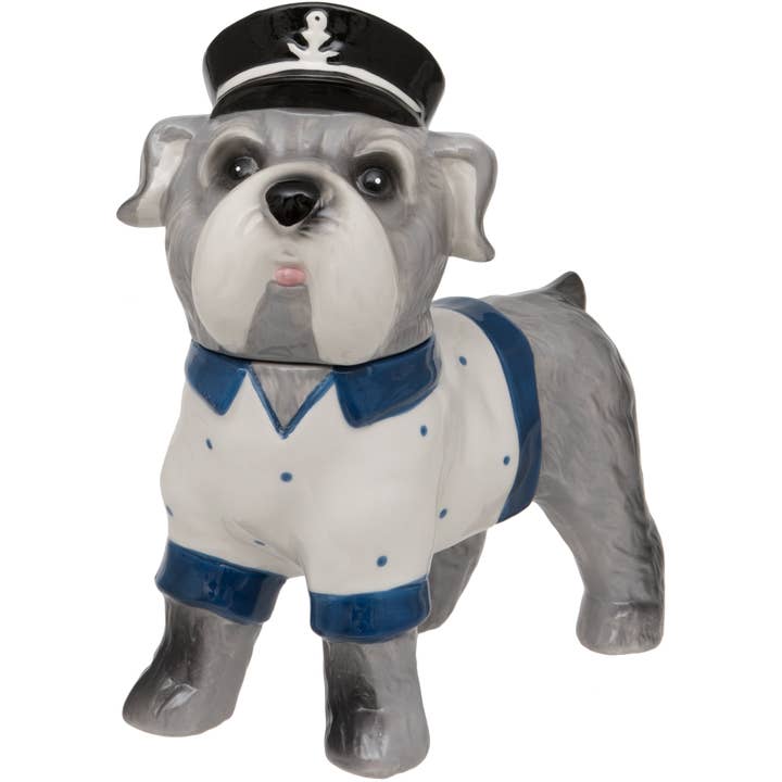 Viceni – wholesale Prydnadsburk – Hundkeramisk prydnad/förvaringsburk - stående havshund