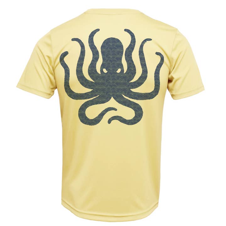 Charleston, SC Palmetto Logo Kraken Men's Short Sleeve UPF 50+ Dry-Fit Shirt for wholesale by Saltwater Born