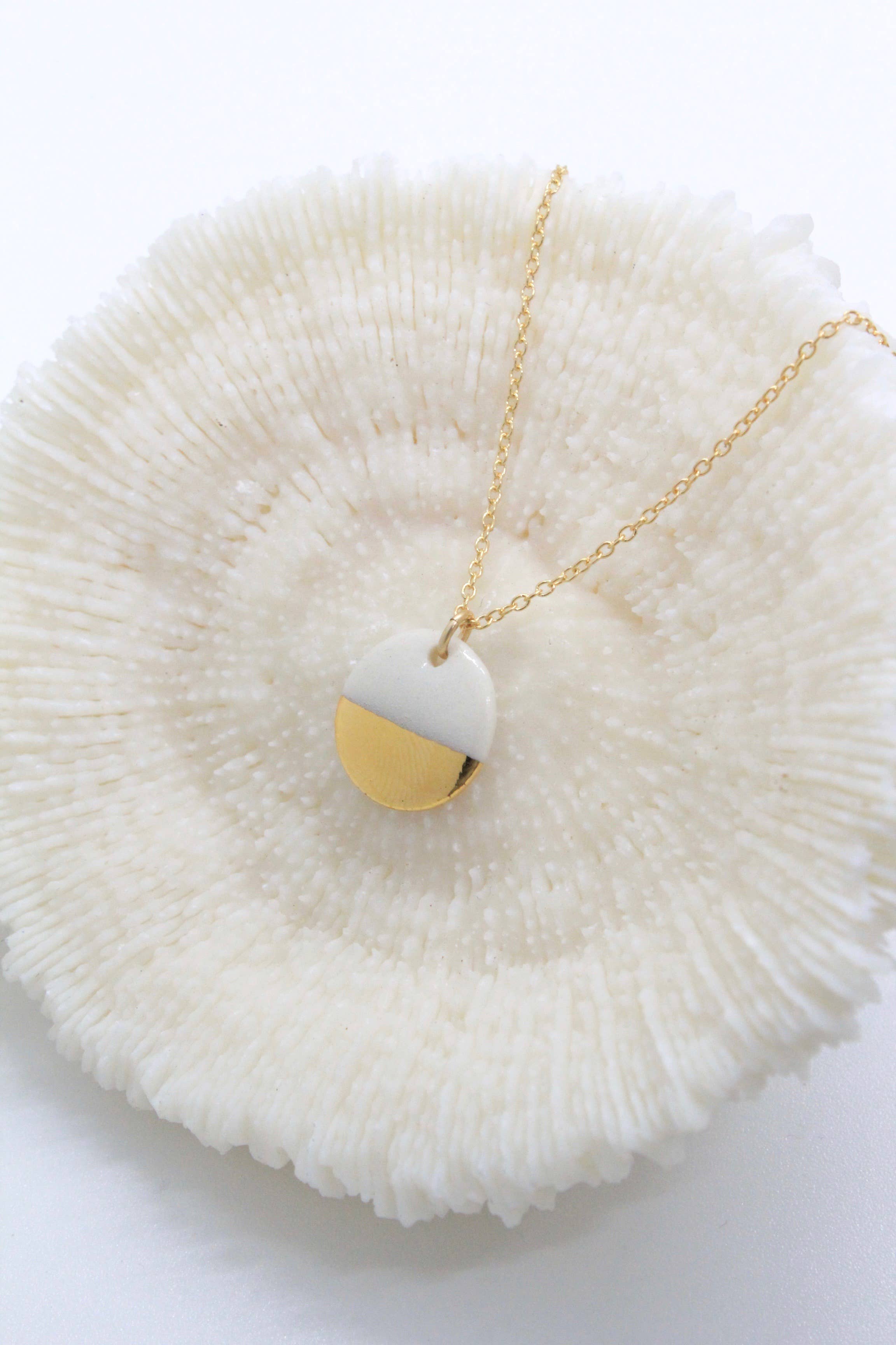 Mier Luo - Wholesale Pendant/Charm Necklace - Gold Dipped Flat Circle Necklace0