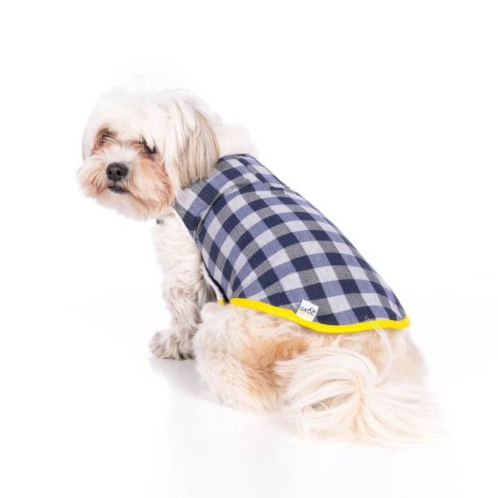 BLUE WHITE Groc Groc Taiga Lumberjack Reversible Dog Coat for wholesale on Faire7