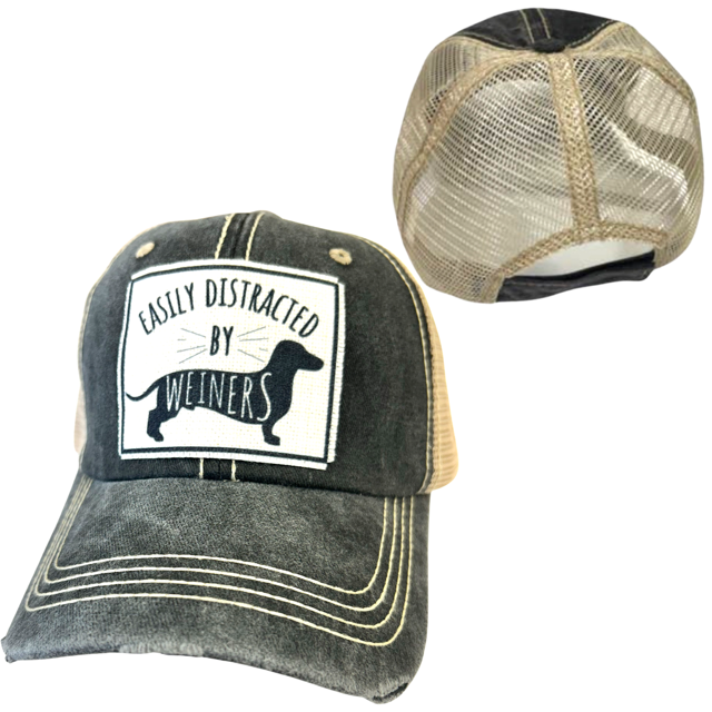 dkhandmade - Wholesale Trucker Hat - Unisex - EASILY DISTRACTED BY WEINERS | UNISEX HAT | DISTRESSED1