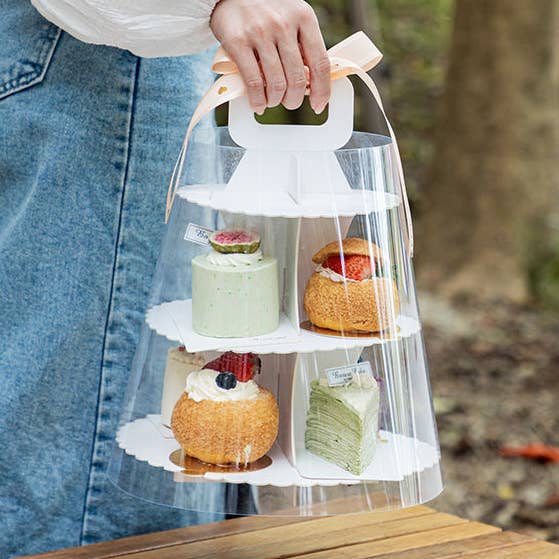 Suporte de Sobremesa 2 Camas Redondas /Cupcakes por atacado de Elegant Design Supply