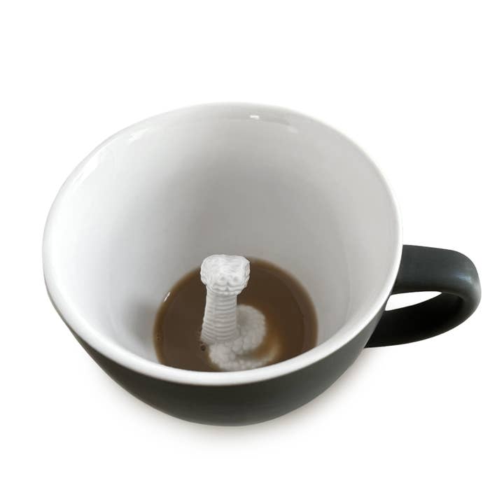 Snake | Ceramic Surprise Mug (11 oz. Matte Olive Brown) for wholesale by Creature Cups