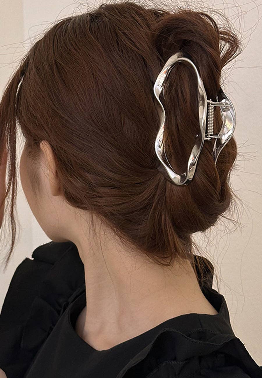 AK Brand - Wholesale Hair Clip - Women's - Metallic Abstract Design Claw5