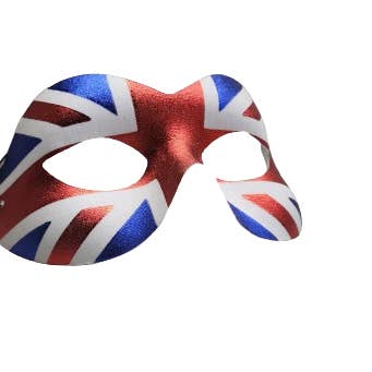 Union Jack Columbina Eye Mask for wholesale by Caufield's Novelty