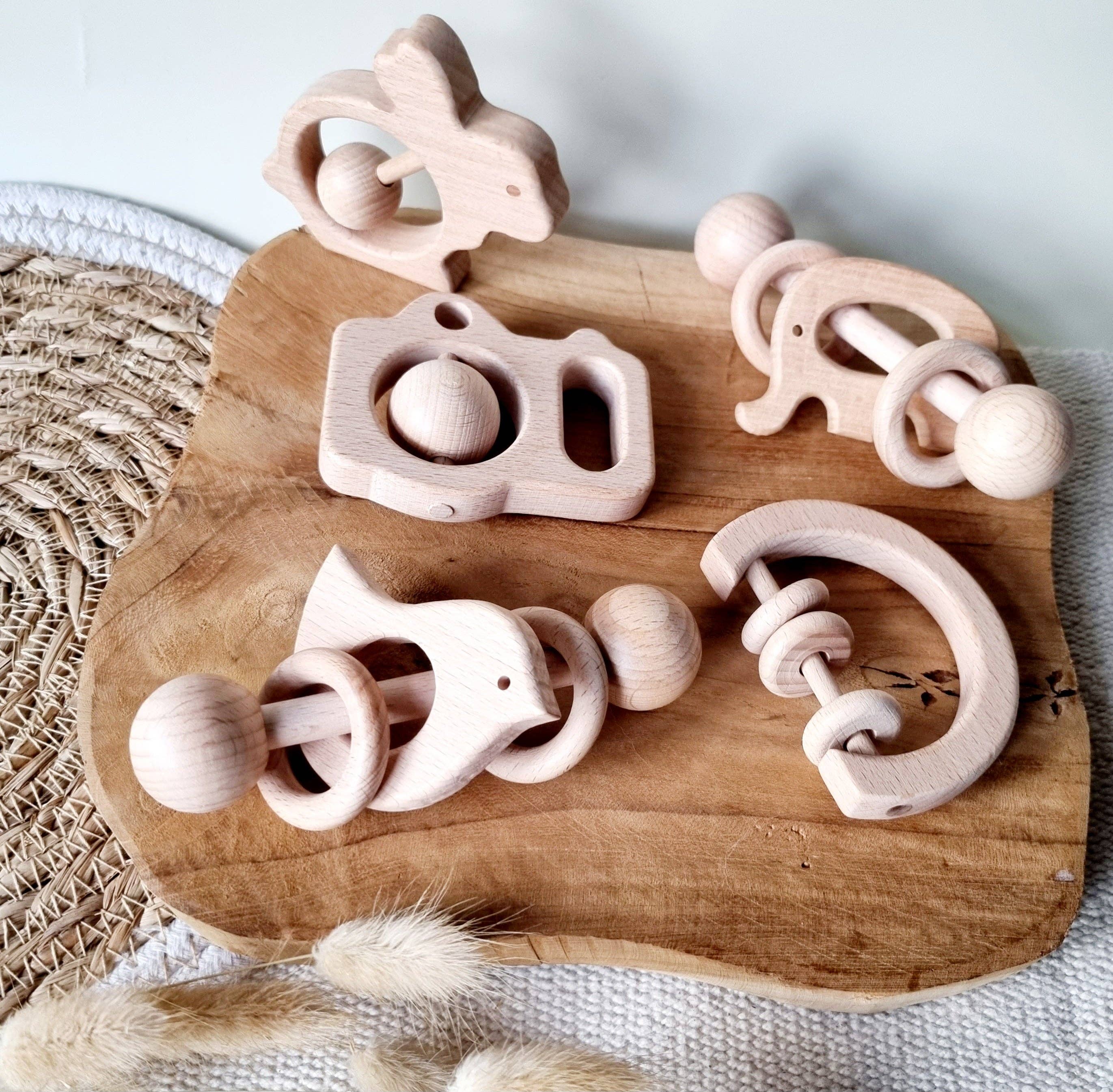 Rammelaartje - Wholesale Handheld Rattle - Baby - Beechwood rattle Bird1