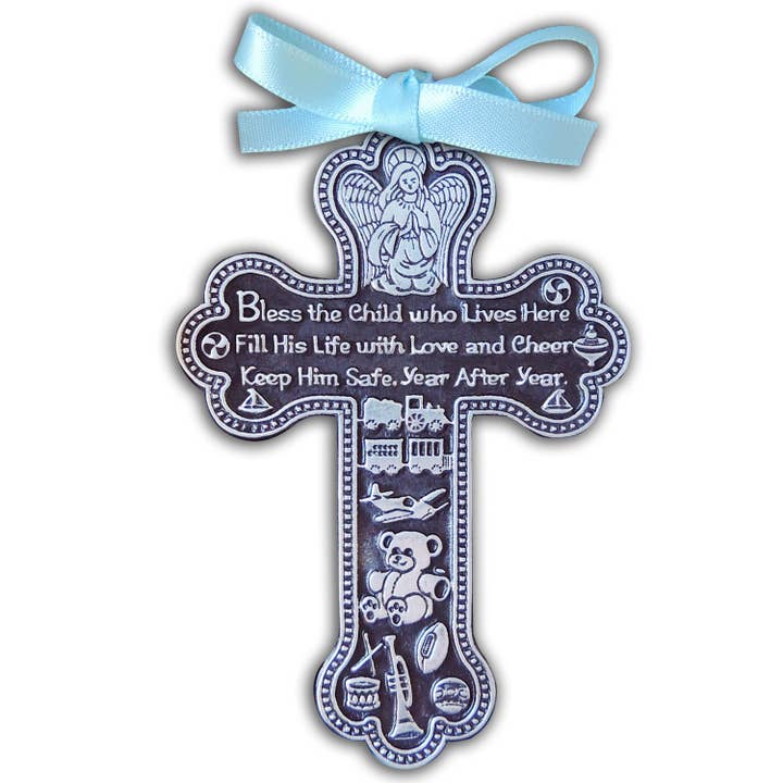 Abbey + CA Gift - Wholesale Wall Cross - Baby Boy Crib Cross1