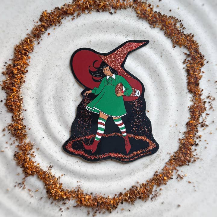 Elissa Marie Creative - Vente Autocollant - Autocollant Pailleté Bruja Épicé | sorcière tajin | cercle de sel2