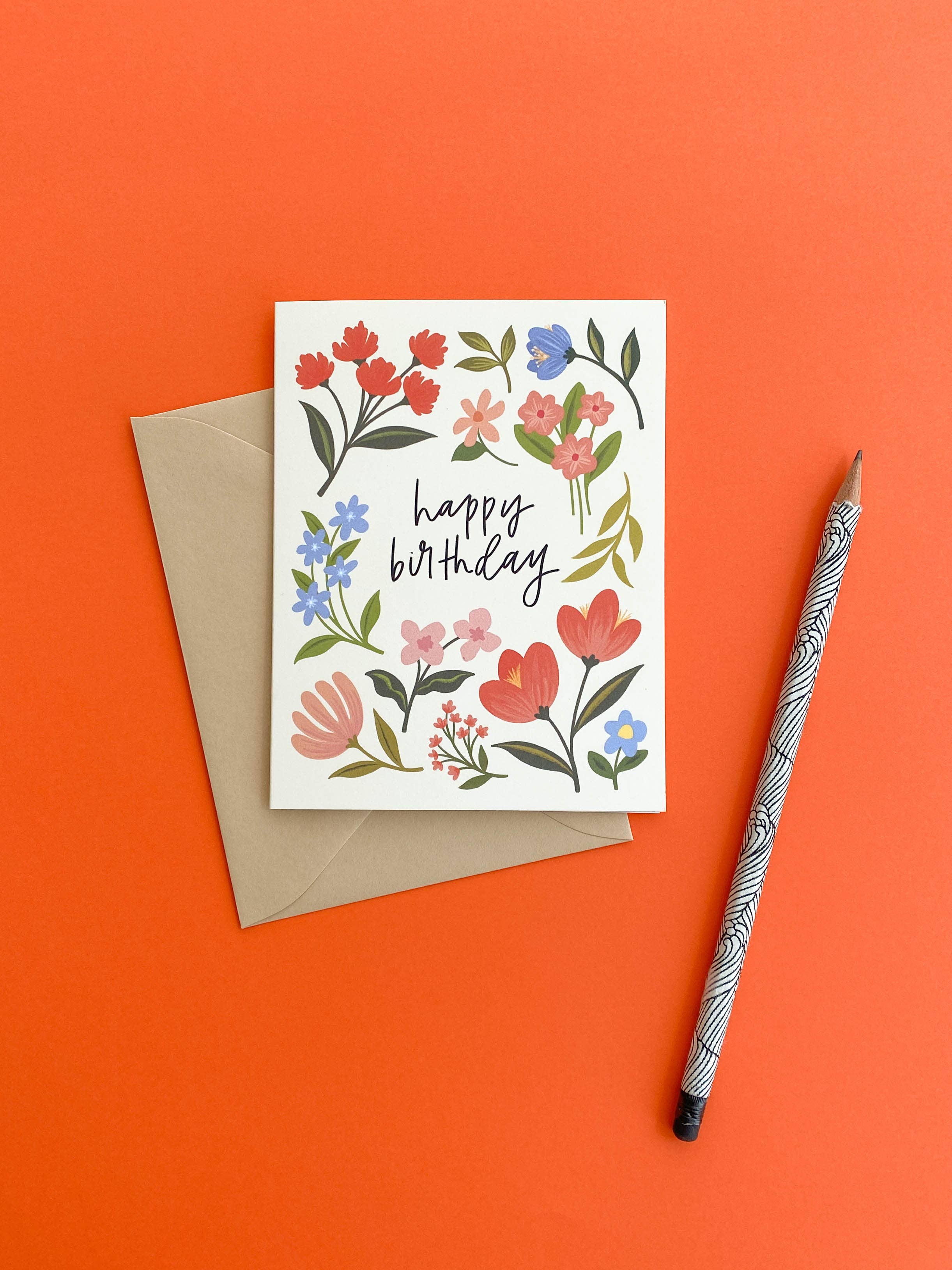 Selah Paper – wholesale Birthday card – Happy Birthday Wildflowers - Illustrated Florals Card1
